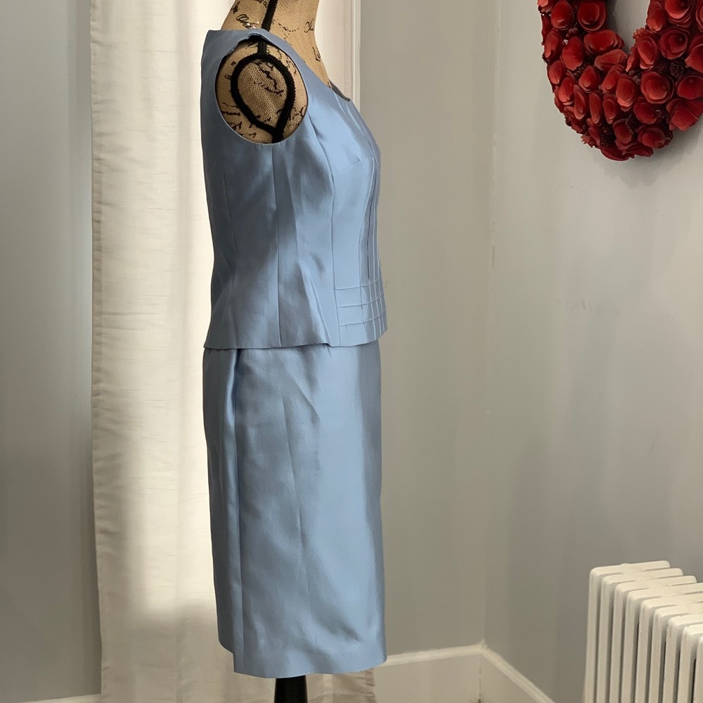 Talbots 3-piece silk blend blue skirt suit size 4 - Picture 4 of 8